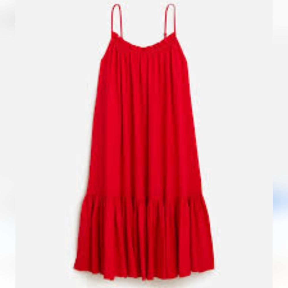 J Crew Ruffle beach dress in stripe airy gauze, Sz L/XL NWT BZ544